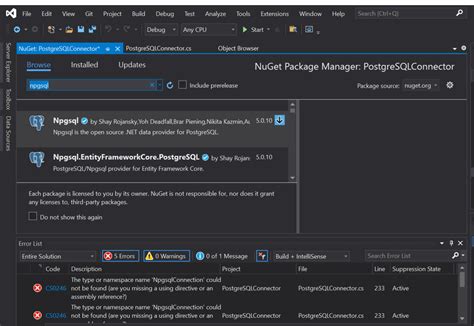ngsql|npgsql executenonquery.